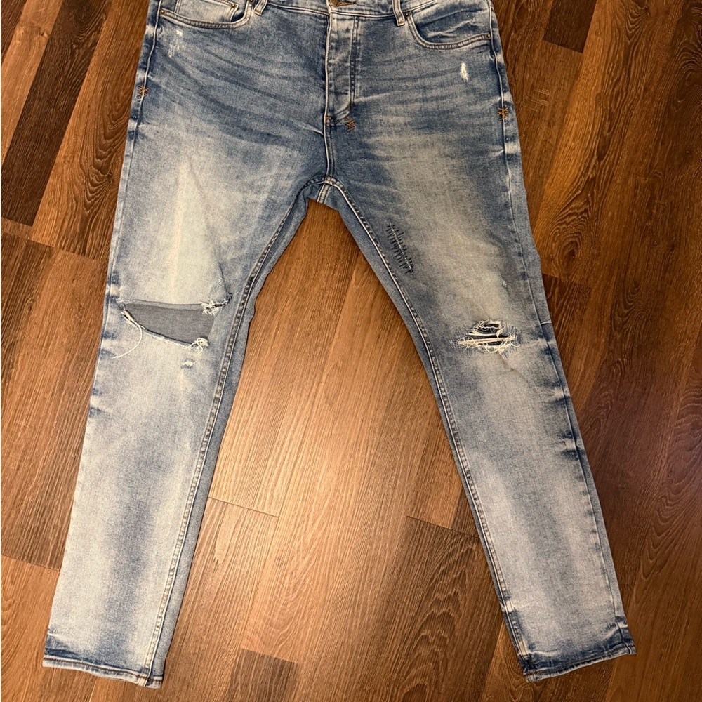 Ksubi Blue Slim Distressed Jeans